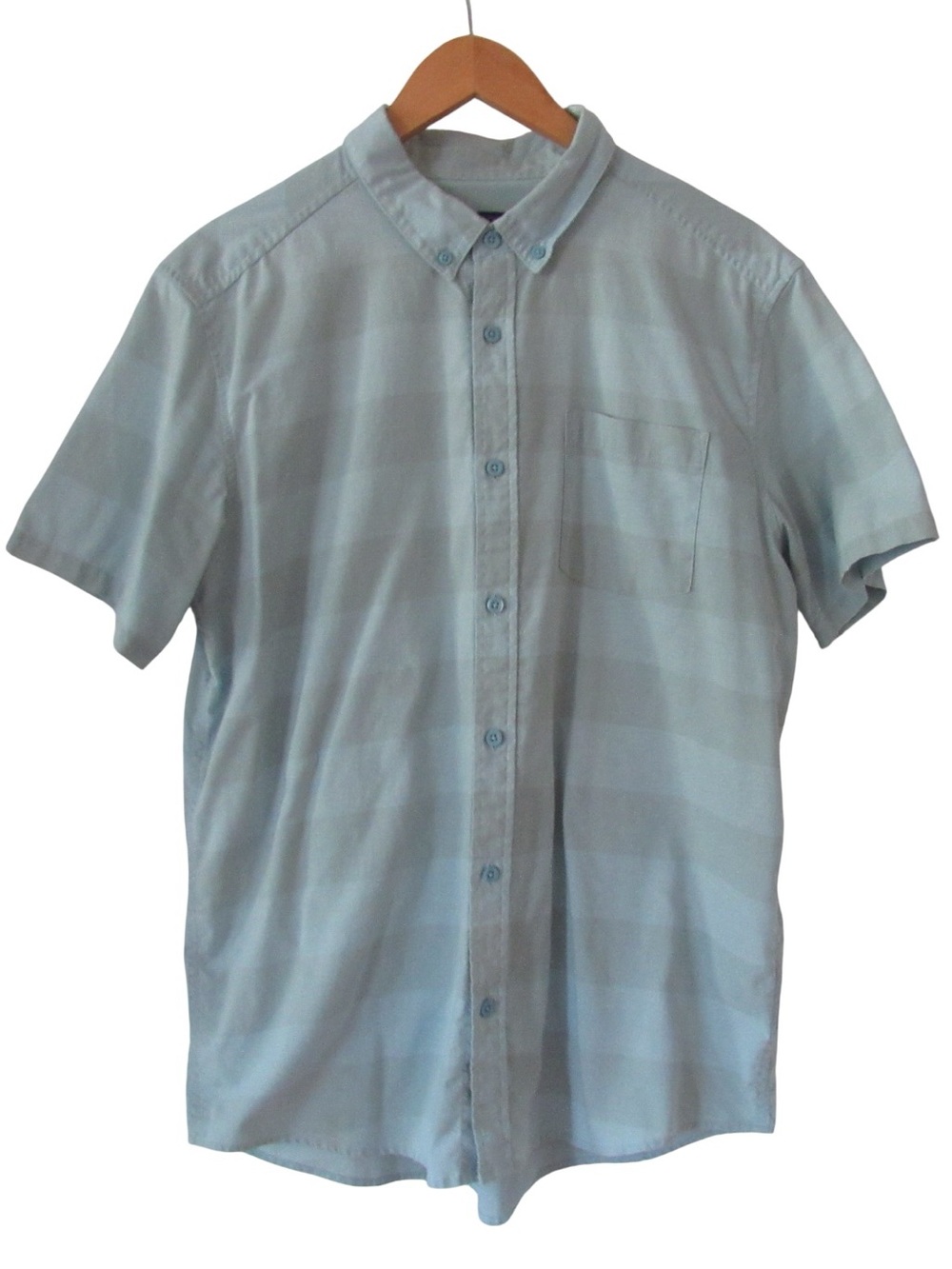 Patagonia Mens Lightweight Bluffside Button Down Shirt Large Stripe Short Sleeve